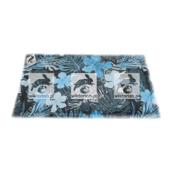 Wodoodporna mata dla świnki morskiej VELVET MONSTERY KWIATY NIEBIESKIE