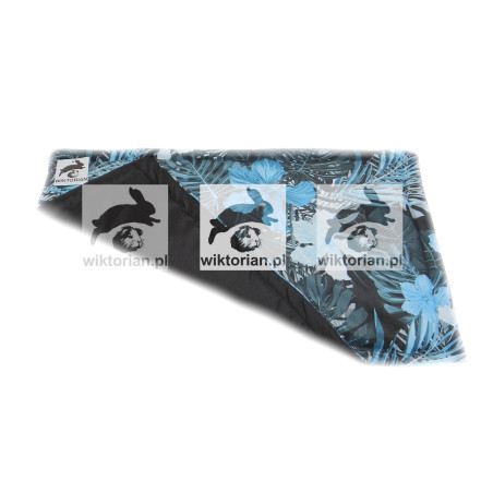 Wodoodporna mata dla świnki morskiej VELVET MONSTERY KWIATY NIEBIESKIE