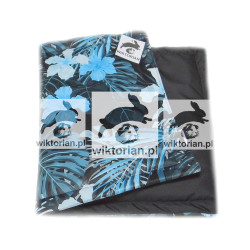 Wodoodporna mata dla świnki morskiej VELVET MONSTERY KWIATY NIEBIESKIE