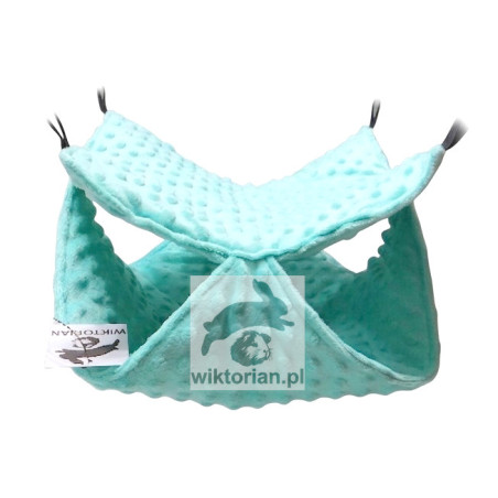 Podwójny HAMAK Z NORKĄ DLA GRYZONI MINKY MIĘTOWY, PLASTER MIODU HAMAK DLA ŚWINKI MORSKIEJ do klatki