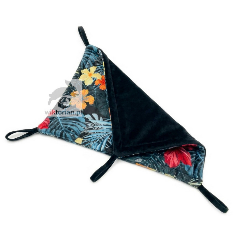 Hamak dla świnek morskich, szynszyli, szczurów, koszatniczek, królików VELVET MONSTERY KOLOROWE KWIATY